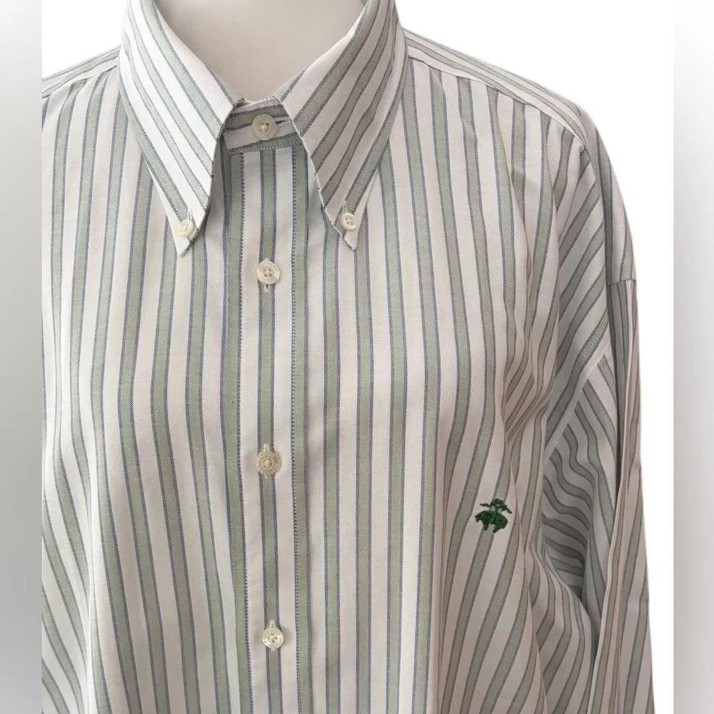 Brooks Brothers Striped Button front 100% Supima Cotton Shirt size XL.